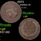 1875 Indian Cent 1c Grades vg, very good