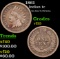 1861 Indian Cent 1c Grades vf++