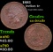 1881 Indian Cent 1c Grades AU Details