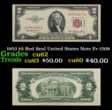 1953 $2 Red Seal United States Note Fr-1509 Grades Select CU