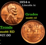 1954-s Lincoln Cent 1c Grades GEM+ Unc RD