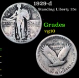 1929-d Standing Liberty Quarter 25c Grades vg+