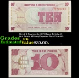Set of 2 Concecutive 1972 Great Britain 10 New Pence Military Payment Note P# m45A Grades CU
