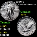 1926-p Standing Liberty Quarter 25c Grades Choice AU