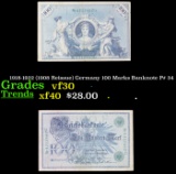 1918-1922 (1908 Reissue) Germany 100 Marks Banknote P# 34 Grades vf++