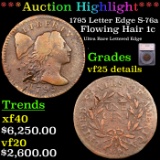 ***Auction Highlight*** 1795 Letter Edge Flowing Hair large cent S-76a 1c Graded vf25 details By SEG