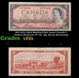 1972-1973 (1954 Modified Hair Issue) Canada 2 Dollars Banknote P# 76c, Sig. Bouey-Rasminsky Grades v