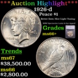 ***Auction Highlight*** 1926-d Peace Dollar $1 Graded ms66+ By SEGS (fc)