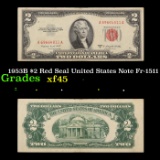 1953B $2 Red Seal United States Note Fr-1511 Grades xf+