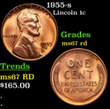 1955-s Lincoln Cent 1c Grades GEM++ Unc RD