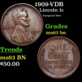 1909-p VDB  Lincoln Cent 1c Grades Select Unc BN