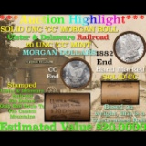 ***Auction Highlight*** Solid CC Uncirculated Morgan Dollar Shotgun Roll 1882 & CC ends 20 Unc CC Mo