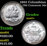 1893 Columbian Old Commem Half Dollar 50c Grades Select+ Unc