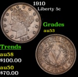 1910 Liberty Nickel 5c Grades Select AU