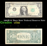 1963B $1 'Barr Note' Federal Reserve Note Grades vf++