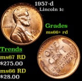 1957-d Lincoln Cent 1c Grades GEM++ RD