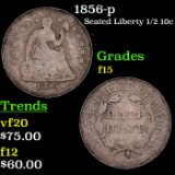 1856-p Seated Liberty Half Dime 1/2 10c Grades f+