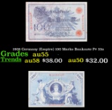 1908 Germany (Empire) 100 Marks Banknote P# 33a Grades Choice AU