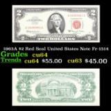 1963A $2 Red Seal United States Note Fr-1514 Grades Choice CU