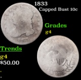 1833 Capped Bust Dime 10c Grades g, good