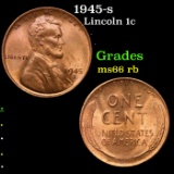 1945-s Lincoln Cent 1c Grades Gem+ Unc RB