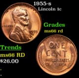 1955-s Lincoln Cent 1c Grades GEM+ Unc RD