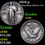 1928-p Standing Liberty Quarter 25c Grades xf
