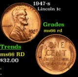 1947-s Lincoln Cent 1c Grades GEM+ Unc RD