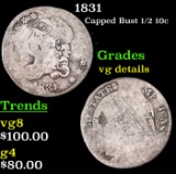 1831 Capped Bust Half Dime 1/2 10c Grades vg details