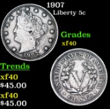 1907 Liberty Nickel 5c Grades xf