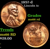 1957-d Lincoln Cent 1c Grades GEM+ Unc RD