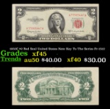 1953C $2 Red Seal United States Note Key To The Series Fr-1512 Grades xf+