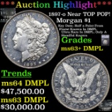 ***Auction Highlight*** 1897-o Morgan Dollar Near TOP POP! $1 Graded ms63+ DMPL BY SEGS (fc)