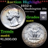 ***Auction Highlight*** 1932-s Washington Quarter 25c Graded ms64 By SEGS (fc)