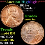 ***Auction Highlight*** 1924-s Lincoln Cent 1c Graded ms64 bn