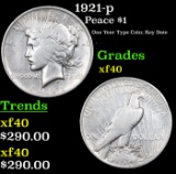 1921-p Peace Dollar $1 Grades xf