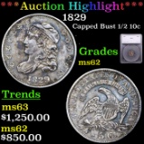 ***Auction Highlight*** 1829 Capped Bust Half Dime 1/2 10c Graded ms62 By SEGS (fc)