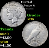 1923-d Peace Dollar $1 Grades xf+