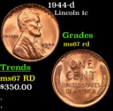 1944-d Lincoln Cent 1c Grades GEM++ Unc RD