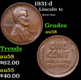 1931-d Lincoln Cent 1c Grades Choice AU/BU Slider