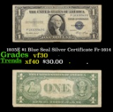 1935E $1 Blue Seal Silver Certificate Fr-1614 Grades vf++