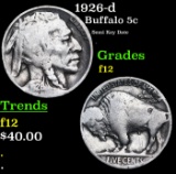 1926-d Buffalo Nickel 5c Grades f, fine