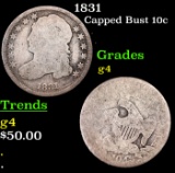 1831 Capped Bust Dime 10c Grades g, good