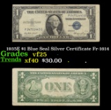 1935E $1 Blue Seal Silver Certificate Fr-1614 Grades vf+