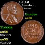 1931-d Lincoln Cent 1c Grades Select AU