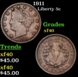 1911 Liberty Nickel 5c Grades xf