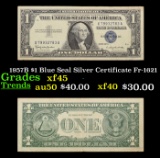 1957B $1 Blue Seal Silver Certificate Fr-1621 Grades xf+