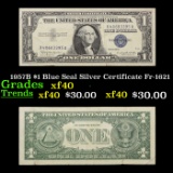 1957B $1 Blue Seal Silver Certificate Fr-1621 Grades xf