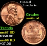 1944-d Lincoln Cent 1c Grades GEM++ RD