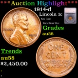 ***Auction Highlight*** 1914-d Lincoln Cent 1c Graded au58 By SEGS (fc)